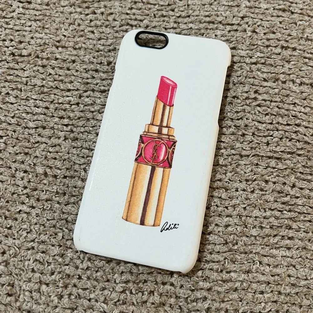 White iPhone 6 Case with Lipstick Design
